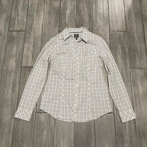 Women’s White Plaid Shirt